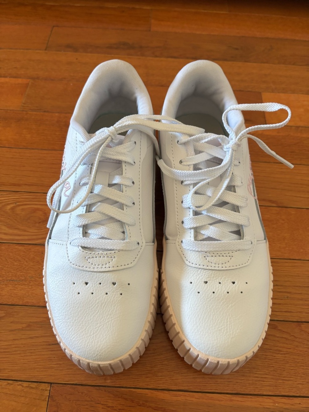 Pink and White Puma Sneakers - Picture 2 of 10
